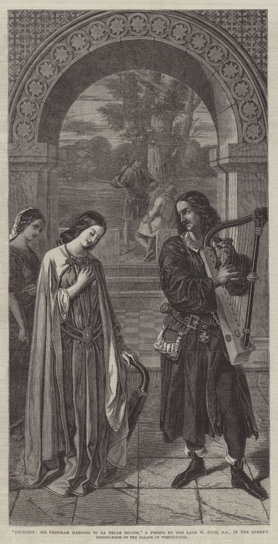 Courtoisie, Sir Tristram jouant de la harpe pour La Belle Isoude - William Dyce